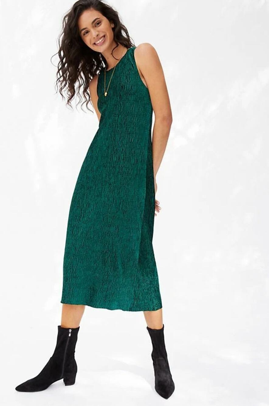 NWT Anthropologie Maeve Midi Velvet Dress Womens XS Holly Party Fairy